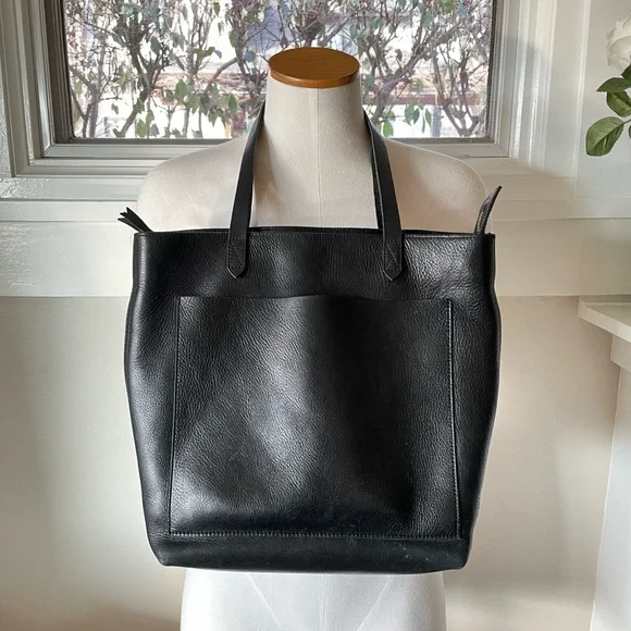 Madewell | Black Leather Tote Bag - Picture 1 of 16